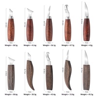 Ensemble d'outils de sculpture : Couteau de sculpture, Couteau à sculpter les cuillères, Couteau utilitaire, Couteau de précision, Couteau droit, Ciseau biseauté