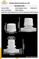 Bouchon à vis en plastique de qualité alimentaire de 16mm avec bec verseur pour liquide boissons détergent à l'huile Doypack anti-déversement