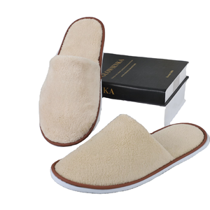 Pantuflas Desechables de Hotel para Viaje, Personalizadas al por Mayor, de Felpa Coral Suave, Cerradas, para Spa, Dormitorio y Uso en Interiores - Product Image 1