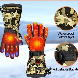 Gants unisexes verts chauffants et imperméables à doigts séparés, faciles à utiliser, avec sangle réglable à 3 niveaux de température, pour snowboard, travail, sports et usage commercial - Product Image 1