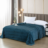 FY Luxus Moderne 100% Polyester Decke Kunst kaninchen Pelz Gestrickte Technik Warm Cosy Solid Bubble Plüsch Festival für Flugzeug