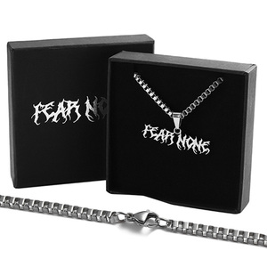 <span class=keywords><strong>Collane</strong></span> Personalizzate in Acciaio Inossidabile, Collana Hip Hop alla Moda per Uomo e Donna, <span class=keywords><strong>con</strong></span> Logo, Parole, Nome o Lettera Incisa, <span class=keywords><strong>con</strong></span> Confezione Regalo - Product Image 1