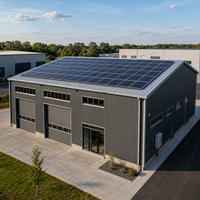 Atelier d'usine à structure en acier BIPV personnalisé, panneau de toiture photovoltaïque solaire, bâtiment industriel à économie d'énergie