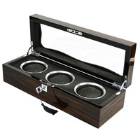 Montre de luxe pour homme avec finition laquée brillante, coffret complet, boîte à fermeture résistante aux chocs, résistante à l'eau, doublure en cuir pour
