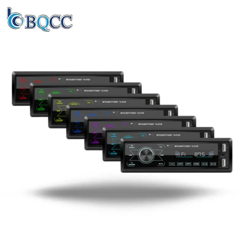 1din Radio USB AUX-in luci colorate lettore MP3 per auto cruscotto USB FM pulsante Full Touch Screen Display LCD Atutoradio