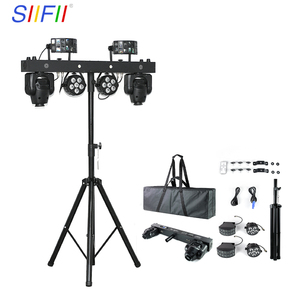 Nhà máy trực tiếp bán DMX âm thanh kích hoạt ánh sáng sân khấu thiết bị RGBW di chuyển đầu tại chỗ DJ hệ thống chiếu sáng với chân máy đứng - Product Image 1