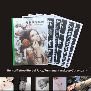 สติกเกอร์ตกแต่งลายสัก10หน้าพิมพ์ลายหมึกอิงค์เจ็ทแวววาวแผ่นติดเฮนน่าแผ่นลายฉลุแอร์บรัช - Product Image 2