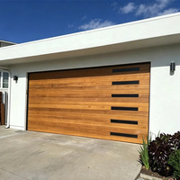 Porte de garage moderne en alliage d'aluminium 9x7, porte à enroulement avec fenêtres, surface finie pour villa et maison