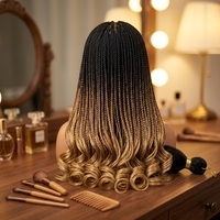 Tresses françaises 22 pouces, boucles françaises, tresses au crochet, extensions de cheveux synthétiques pré-étirées, mèches, tresses
