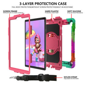 Arc-en-ciel Étui à <span class=keywords><strong>Tablette</strong></span> Pour <span class=keywords><strong>Lenovo</strong></span> Tab <span class=keywords><strong>M10</strong></span> <span class=keywords><strong>Plus</strong></span> 10.3 Pouces TB-X606F/TB-X606X Avec Dragonne + Bandoulière + Couverture de Béquille - Product Image 3