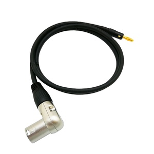 זווית ישרה xlr מחבר 3pin מצופה זהב בננה 4 מ "מ כבל xlr כבל בננה למגבר סאב וופר מגבר - Product Image 5