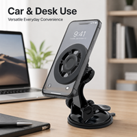 Support de téléphone magnétique pour voiture à dissipation thermique, fixation ventouse pare-brise/tableau de bord, compatible MagSafe, hauteur réglable, longue portée