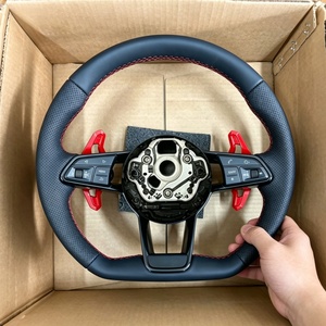 Volante Deportivo de Cuero de Alta Calidad con Base Plana para <span class=keywords><strong>Audi</strong></span> A4 A5 A6 A7 Q3 Q5 A3 S3 S8 R8 S6 S7 2015 2016 Personalizado - Product Image 1