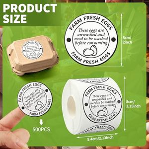 Étiquettes autocollantes recyclables de 2 pouces pour cartons d'œufs frais de ferme, pour l'emballage des œufs de poule et de caille à gratter - Product Image 4