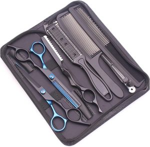Ciseaux de coiffure 6'' en acier inoxydable japonais noir, ciseaux de coupe de cheveux, ciseaux à effiler, ensemble de ciseaux pour cheveux, peignes C1001 - Product Image 5