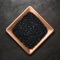 Matériaux PP 20gf modifiés, composé PP noir, granulés PP noirs, polypropylène granulé noir, polymère polypropylène PP G4 3A07BK