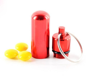 Portable Custom Logo <b>Mini</b> Aluminum Storage Cases With Keychain Novelty Design Easy Carry Pill Box - Product Image 6