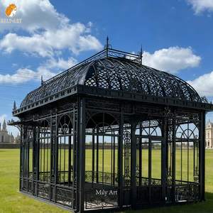 Serre de jardin extérieure MILY, grande serre <span class=keywords><strong>en</strong></span> métal et verre, gazebo <span class=keywords><strong>en</strong></span> <span class=keywords><strong>fer</strong></span> forgé - Product Image 1