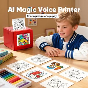 クリエイティブアートプリンター キッズAI 2 8 HDスクリーン ポータブルスマートラベルボイスミニサーマル DIYプロジェクト用 - Product Image 2