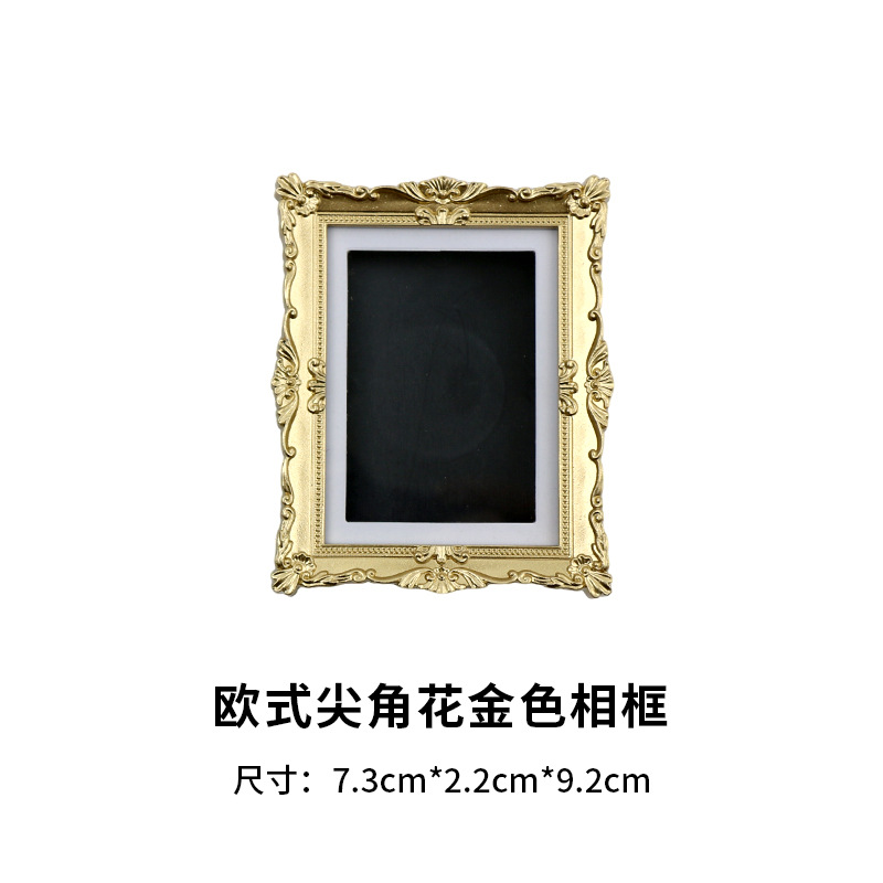 Cadre photo doré à fleurs à coins pointus de style européen