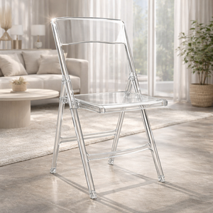 <span class=keywords><strong>Chaises</strong></span> de jardin pliantes en résine transparente style Wimbledon, portables pour événements extérieurs et mariages - Product Image 1