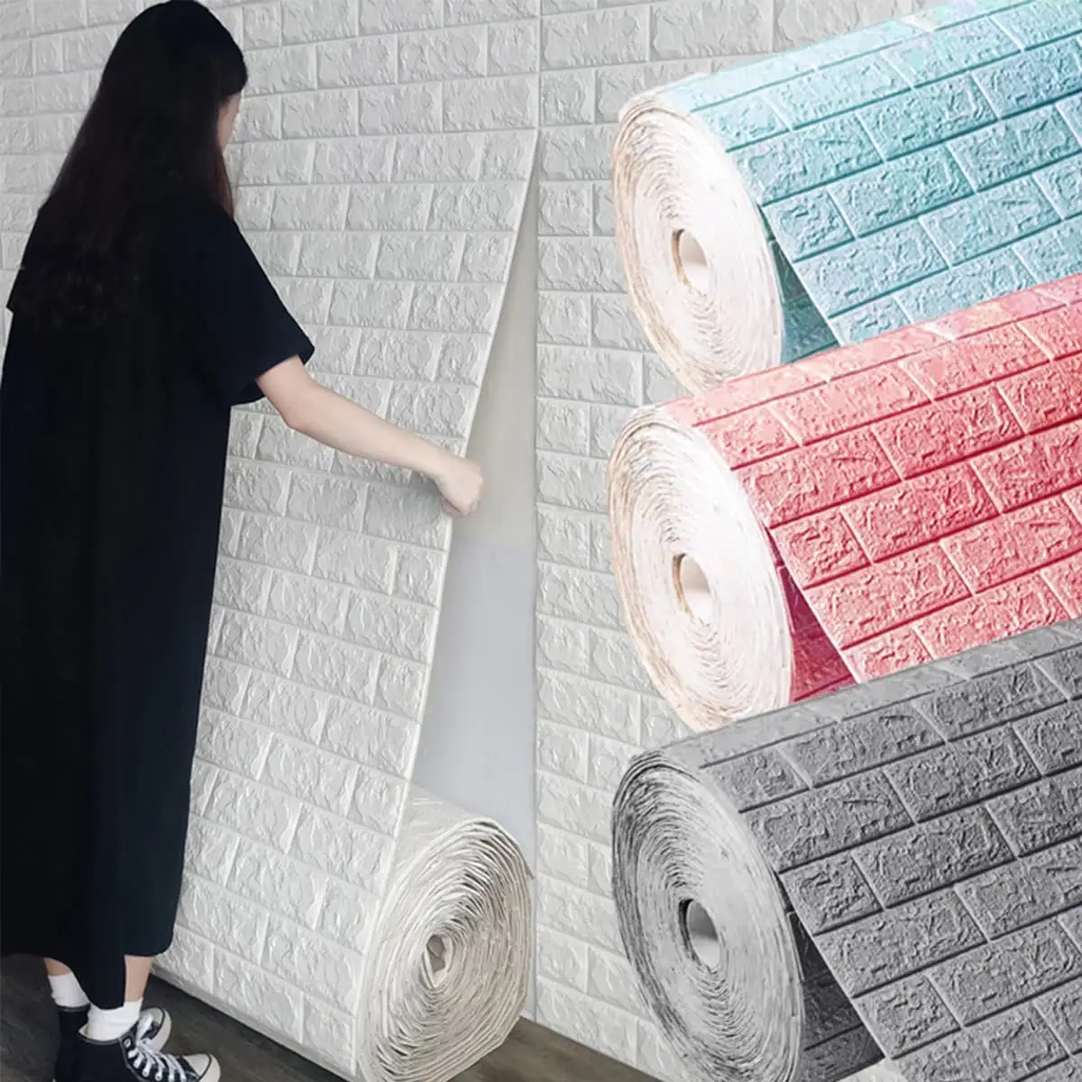 Papel de parede adesivo 3d, papel de parede/revestimento de parede, painéis vinilico autoadesivo, tapiz para parede