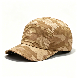 Casquette de baseball unisexe légère à séchage rapide en toile camouflage 5 panneaux, personnalisable gris et blanc, pour activités de plein air, course à pied, pêche, protection solaire - Product Image 3