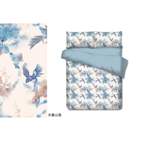 Tissu Sergé de Coton à Petites Fleurs Style Japonais et Coréen, Imprimé Original pour Patchwork et Artisanat DIY en Gros