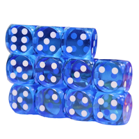 Jeu de mini dés en vrac D6 personnalisé de 12mm Ensembles cube en métal en plastique transparent coloré Coins arrondis pour jeux de société Boîte en métal