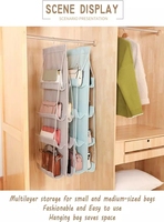 Sac de rangement suspendu transparent à 6 poches pour vêtements, sacs à main et accessoires de salle de bain – Meilleure vente