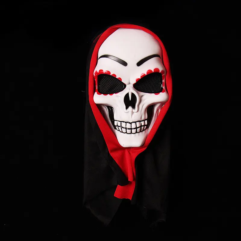 High quality hot sale Halloween cosplay red hood terror man party Devil Face PVC Mask