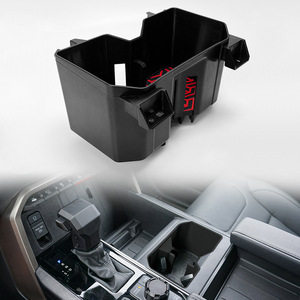 Portavasos para coche Toyota Tundra 2022+, 3,75 pulgadas de diámetro, bandeja de almacenamiento organizadora para salpicadero de ABS negro - Product Image 1