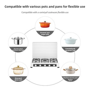 Estufa de <span class=keywords><strong>Gas</strong></span> Comercial para Cocina, 5 Quemadores, Placa de Hierro Fundido, Encendido Manual, Funciona con <span class=keywords><strong>Gas</strong></span> LPG, Portátil, para Uso en Hoteles y Hogares, Uso en Exteriores - Product Image 5