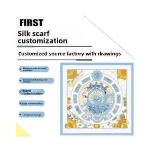 Tư nhân thêu log90 * 90cmprinted voan lụa <span class=keywords><strong>Shawl</strong></span> thiết kế mới SATIN LỤA hijab khăn cho phụ nữ - Product Image 4