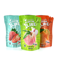 Pochette Doypack en aluminium avec bec verseur et paille intégrée pour jus et eau, 300ml 500ml, personnalisable avec logo