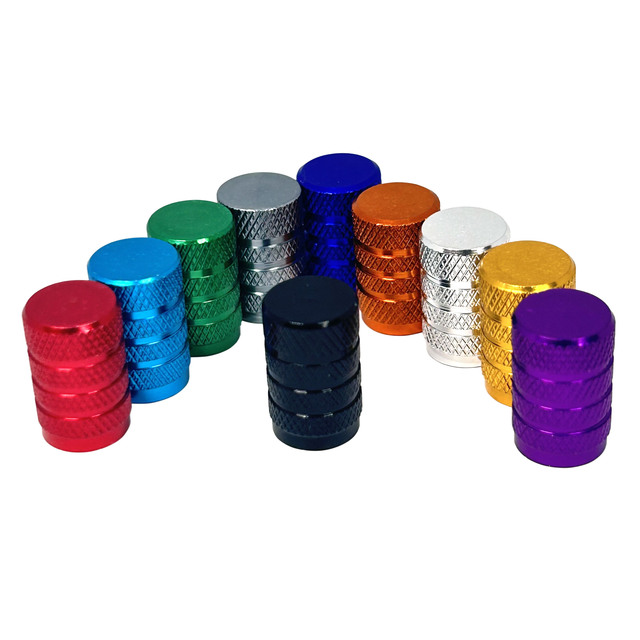 Universal Factory Wholesales 10 Colors Aluminum Custom Logo Car/Motorcycle/Bikes Car Tyre Wheel Valve Cap Valve Stem Caps