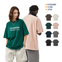 T-shirt unisexe de haute qualité, 275 g/m², 100 % coton, style vintage lavé, imprimé DTG, coupe ample, fabriqué en usine POD