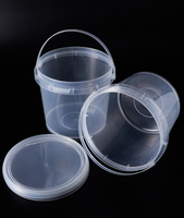Op maat gemaakte fabrieksverpakkingen van 300ml, 500ml, 750ml en 1L PP plastic voedsel emmers met deksel en handvat voor fruit, dranken, ijs en voedsel opslag.