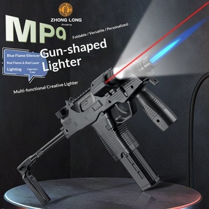 Accendino a Gas a Forma di Pistola, Costruzione in Metallo e Plastica, Stile Americano, Caratteristiche di Sicurezza, Multifunzione per Sigari, Barbecue, Torcia - Product Image 2