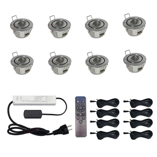 Remote Control Dimmer Led Down Light Kits Dimmable Led Downlight Crystal IP44 Downlight LED Spotlight Kits