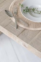 Ensemble de table à manger extensible en bois naturel rustique de style campagnard français en pin recyclé industriel pour 8 personnes