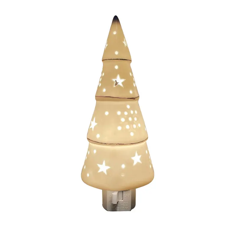 Custom Christmas Tree Shaped Ceramic Lamp, Porcelain Night light