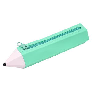 Mint Green Pencil-Shaped Zipper Pencil Case Fabric Novelty <b>School</b> Office Supply - Product Image 1