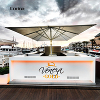 Comptoir de bar portable lumineux personnalisable pour réceptions de mariage, événements, bars à cocktails et bars intérieurs