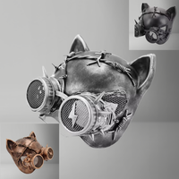 Masque de chat Steampunk Cyber Punk Masques de fête d'Halloween faits à la main avec lunettes LED pour le fabricant de costumes de carnaval à thème