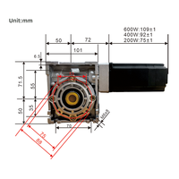 Moteur de contrôle de vitesse servo NMRV à engrenage à vis sans fin RV40, réducteur compact silencieux, moteur servo vertical sans balais avec autobloquage
