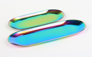 <span class=keywords><strong>Plateau</strong></span> de rangement et de service multifonctionnel ovale en acier inoxydable de Style nordique pour l'utilisation de <span class=keywords><strong>bureau</strong></span> de vaisselle de bijoux - Product Image 6