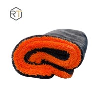 Serviette de nettoyage automobile en microfibre double face sans bords, ultra absorbante 1400 GSM, boucles torsadées, vente en gros usine