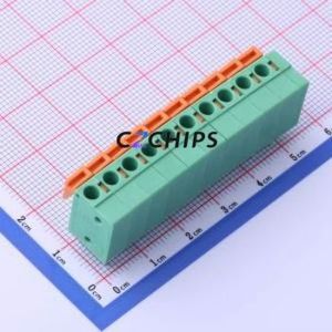 JL142V-50810GA1 Spring Terminal Block Through hole Component (THT),P=5.08mm Connector 1x10P 5.08mm Green Through Hole - Product Image 1