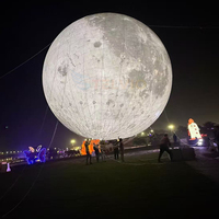 Ballon publicitaire géant en forme de lune, gonflable, étanche, avec lumière LED à l'intérieur, ballon de planète en hélium
